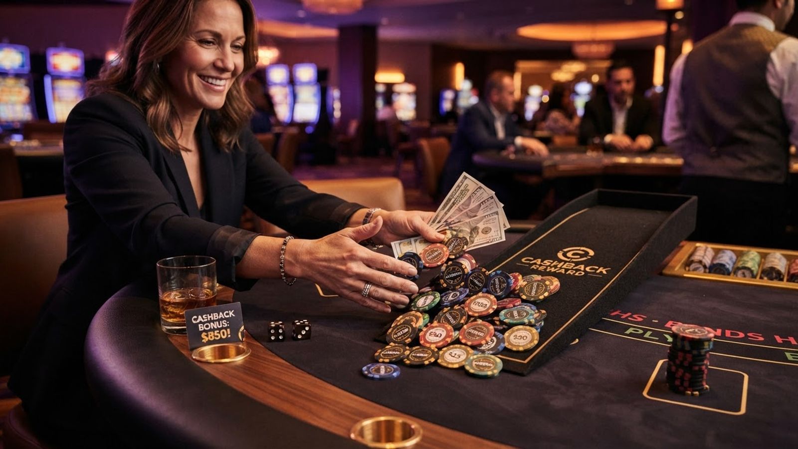 Cashback remboursement de jetons de casino sur table